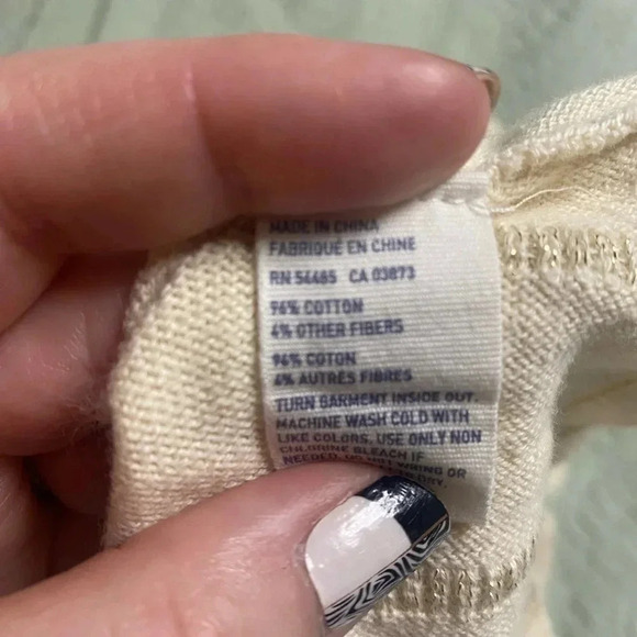 American Eagle Cream Gold Knit fit flare dress Short Sleeve Lightweight Medium - Picture 8 of 8